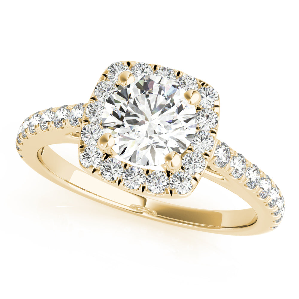 Round Cathedral Halo Diamond Engagement Ring · 1.56 ct tw