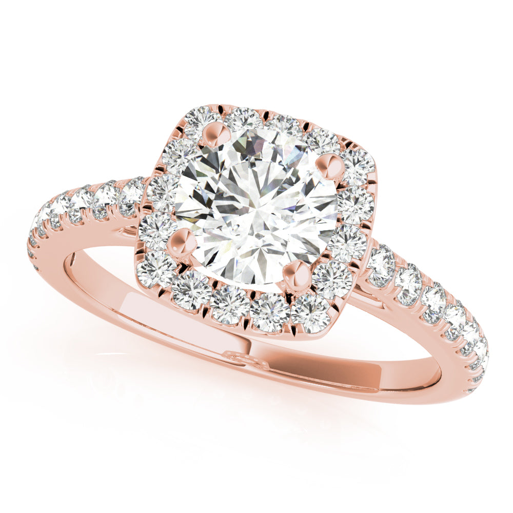Round Cathedral Halo Diamond Engagement Ring · 1.56 ct tw