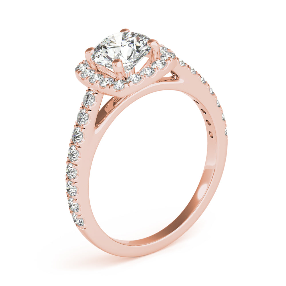 Round Cathedral Halo Diamond Engagement Ring · 1.56 ct tw