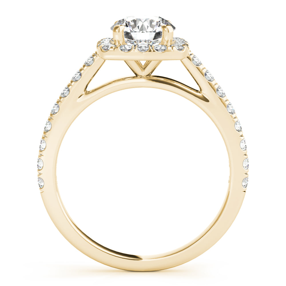 Round Cathedral Halo Diamond Engagement Ring · 1.56 ct tw