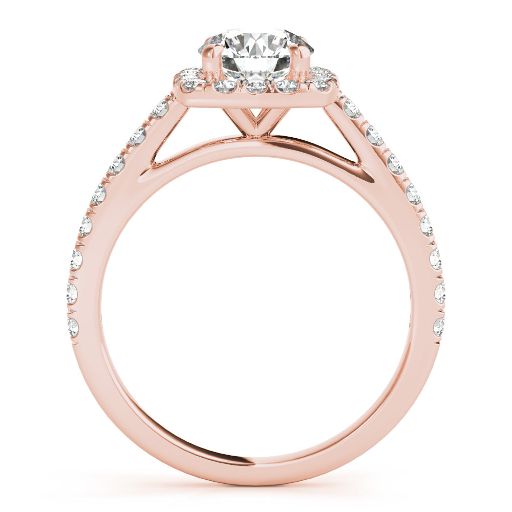 Round Cathedral Halo Diamond Engagement Ring · 1.56 ct tw
