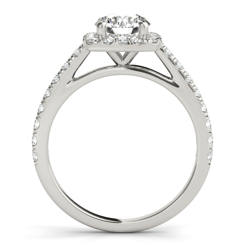 Round Cathedral Halo Diamond Engagement Ring · 1.56 ct tw