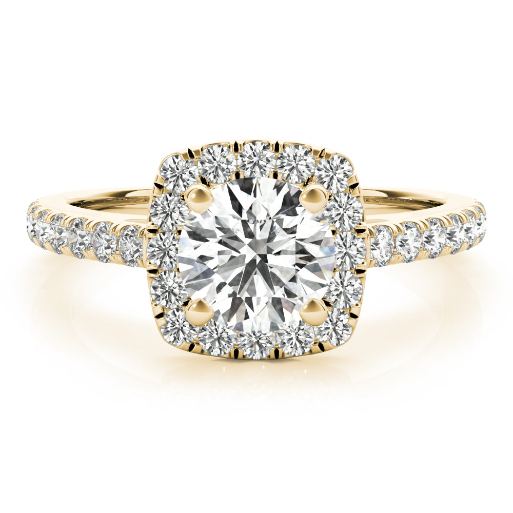 Round Cathedral Halo Diamond Engagement Ring · 1.56 ct tw