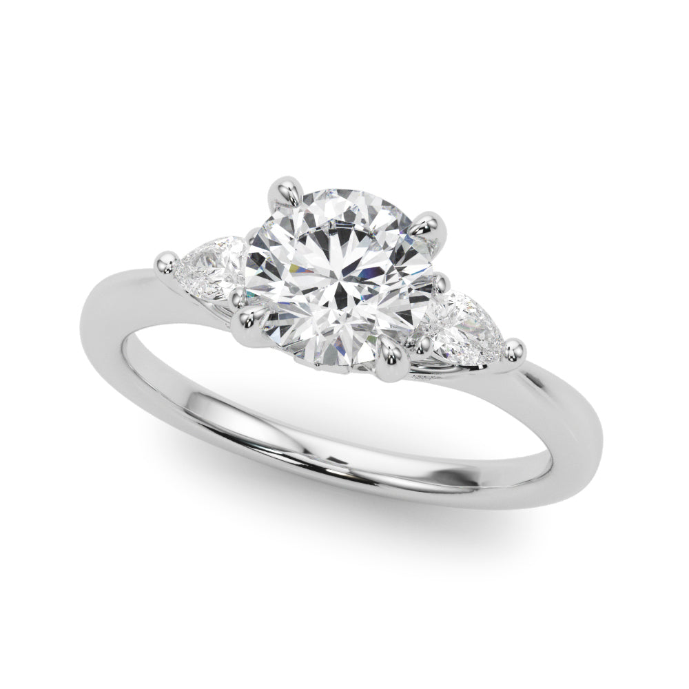 Round Three-Stone Center PS Sides Diamond Ring · 1.29 ct tw