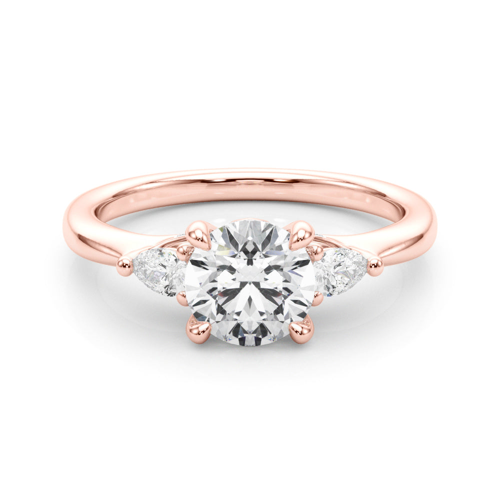 Round Three-Stone Center PS Sides Diamond Ring · 1.29 ct tw