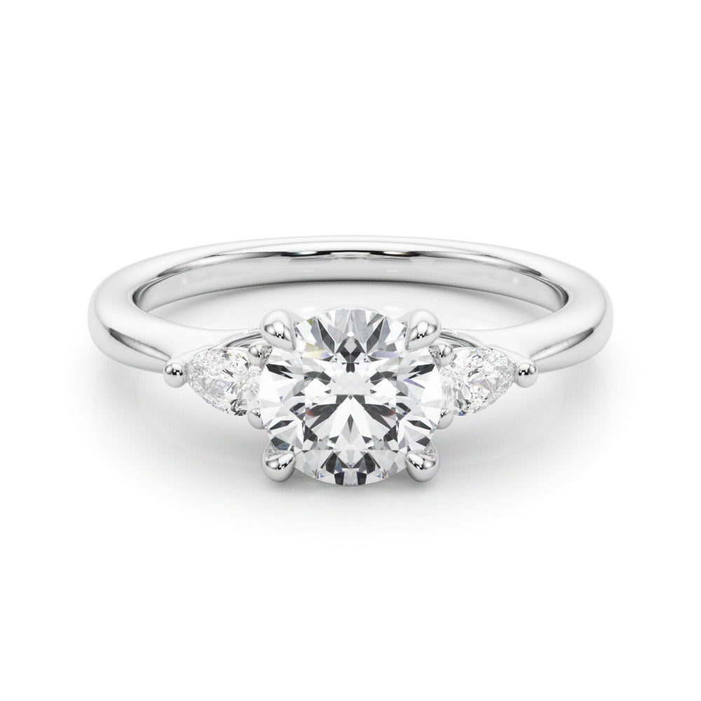 Round Three-Stone Center PS Sides Diamond Ring · 1.29 ct tw