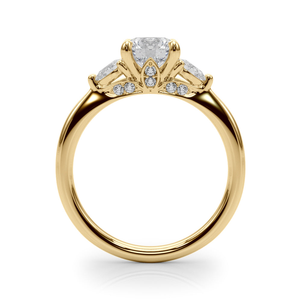Round Three-Stone Center PS Sides Diamond Ring · 1.29 ct tw