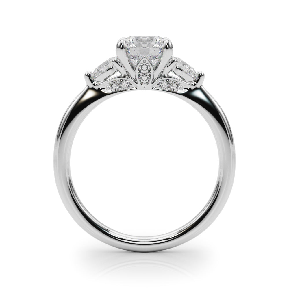 Round Three-Stone Center PS Sides Diamond Ring · 1.29 ct tw