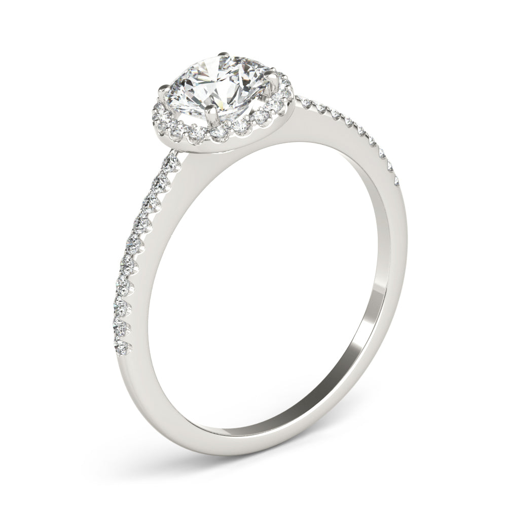 Round Halo Diamond Ring · 0.68 ct tw