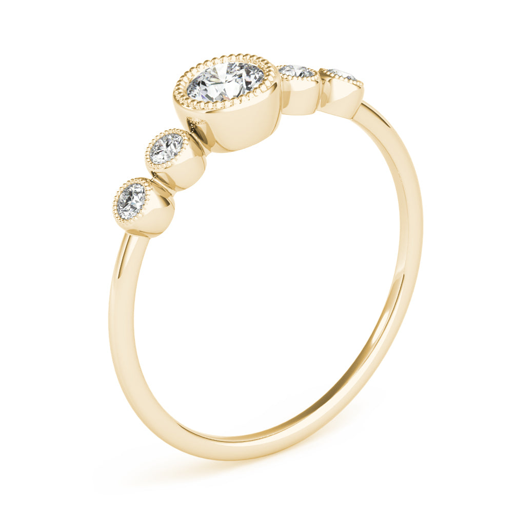 Round Five-Stone Center Diamond Fashion Ring · 0.32 ct tw