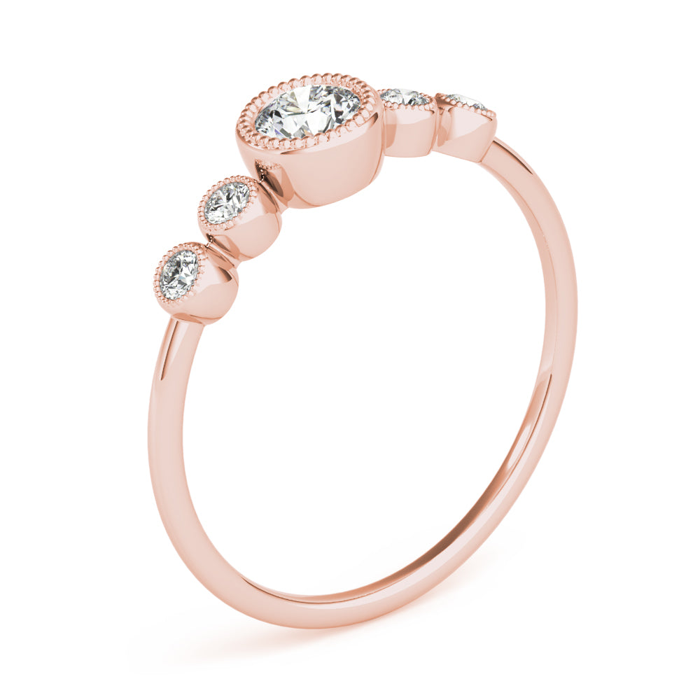 Round Five-Stone Center Diamond Fashion Ring · 0.32 ct tw