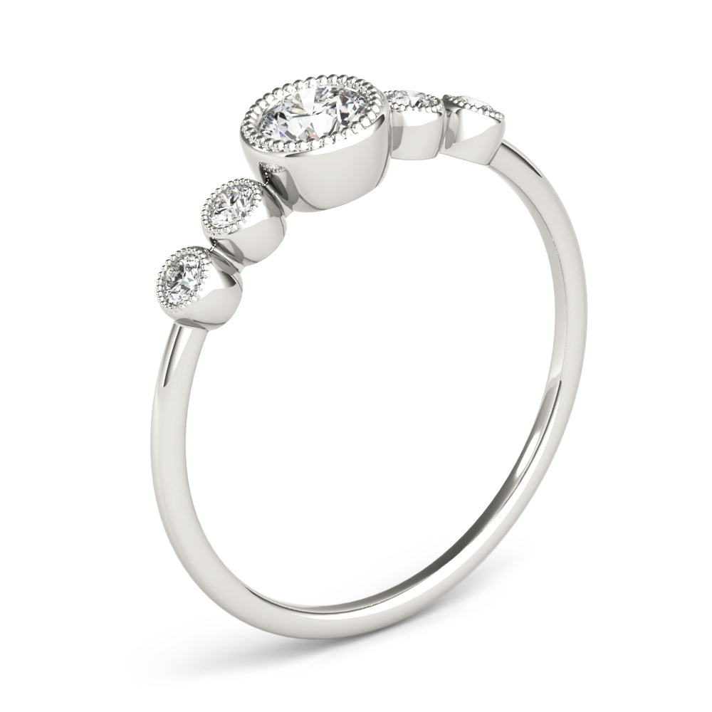 Round Five-Stone Center Diamond Fashion Ring · 0.32 ct tw