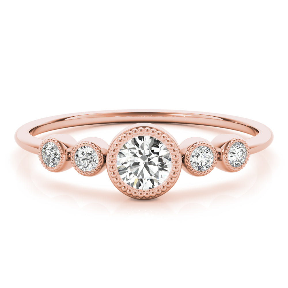 Round Five-Stone Center Diamond Fashion Ring · 0.32 ct tw