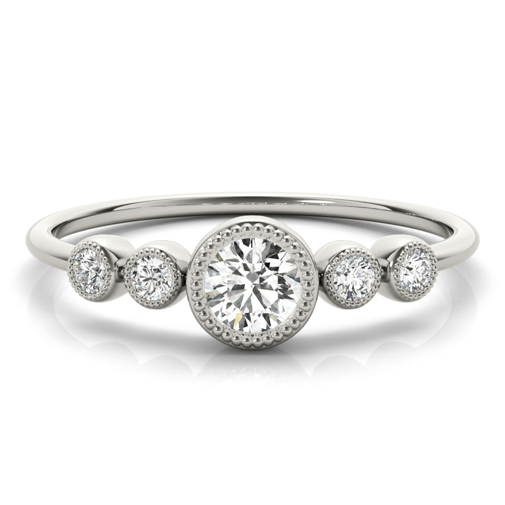Round Five-Stone Center Diamond Fashion Ring · 0.32 ct tw