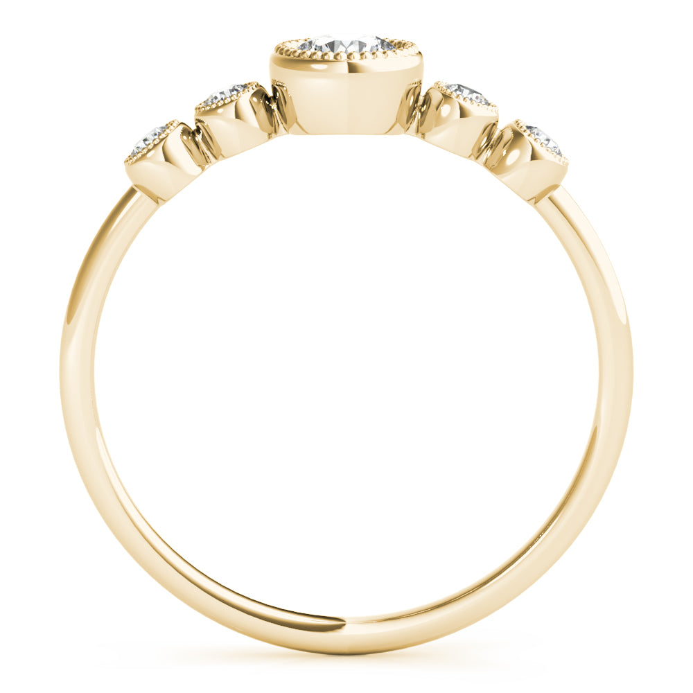 Round Five-Stone Center Diamond Fashion Ring · 0.32 ct tw