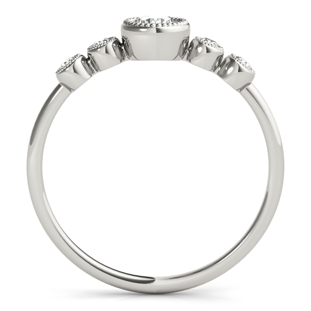 Round Five-Stone Center Diamond Fashion Ring · 0.32 ct tw