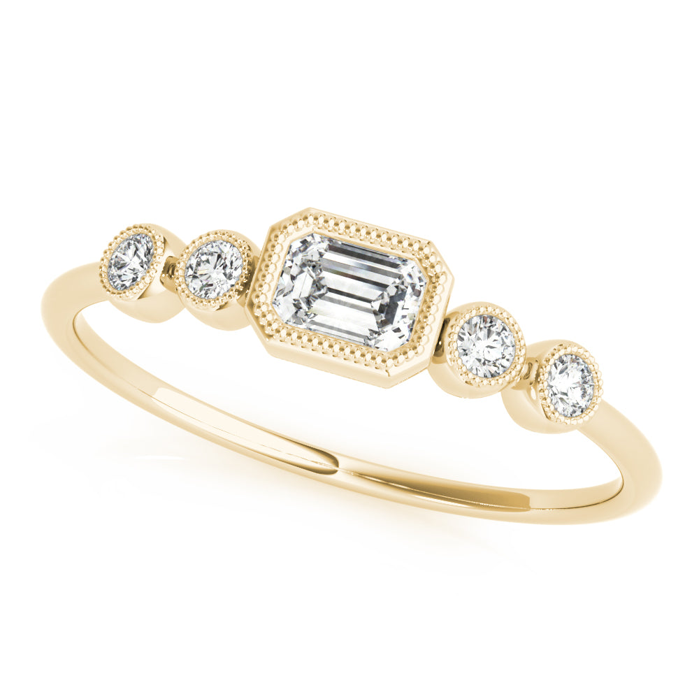 Emerald Five-Stone Cut Center Diamond Fashion Ring · 0.32 ct tw