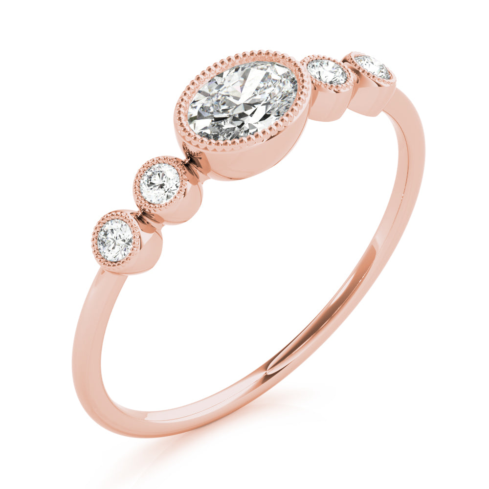 Oval Five-Stone Center Diamond Fashion Ring · 0.32 ct tw