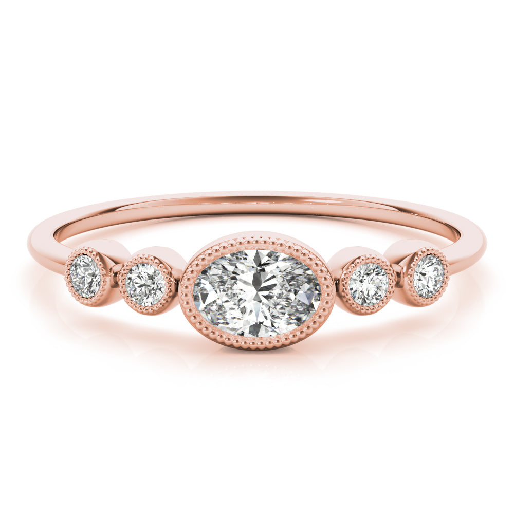 Oval Five-Stone Center Diamond Fashion Ring · 0.32 ct tw