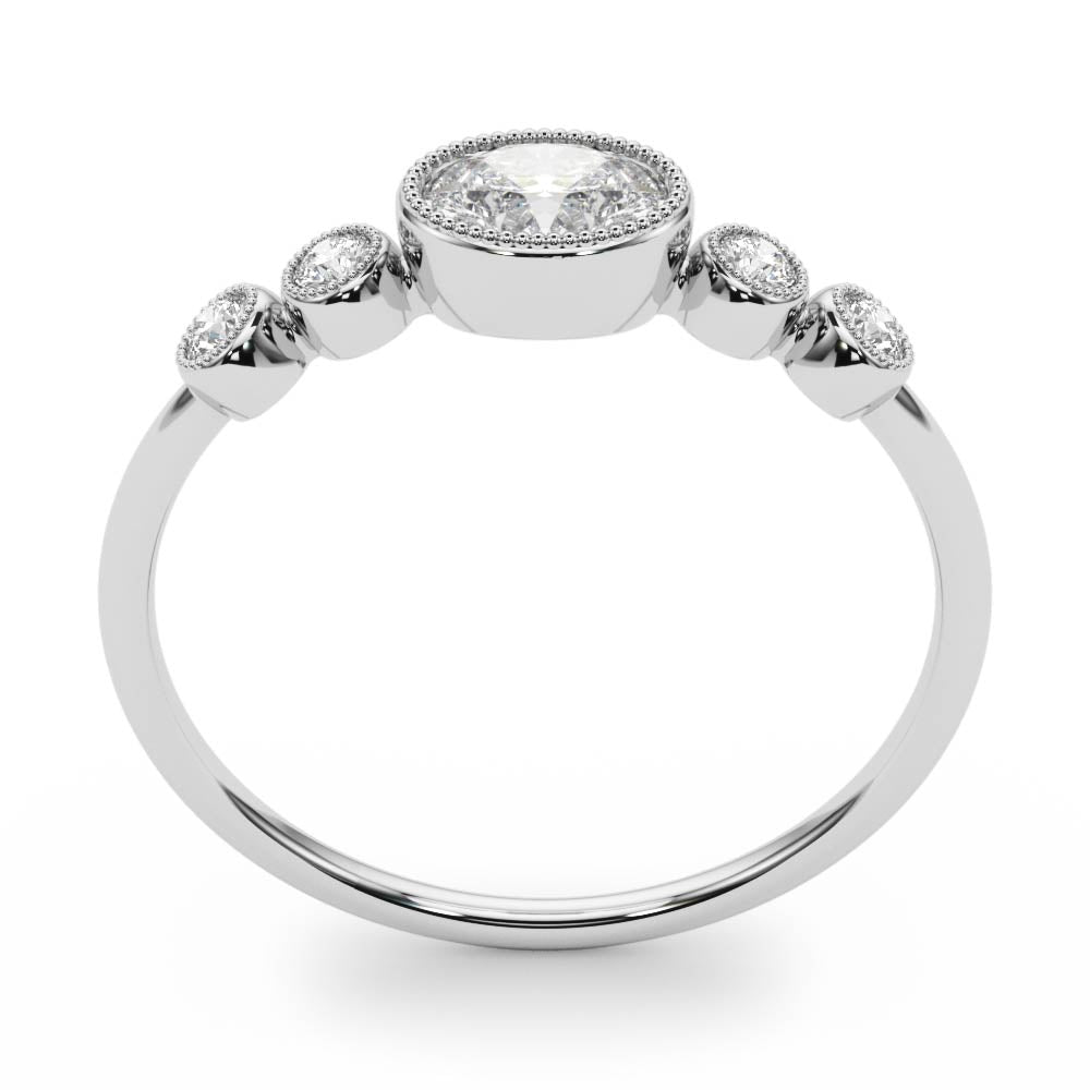 Oval Five-Stone Center Diamond Fashion Ring · 0.32 ct tw