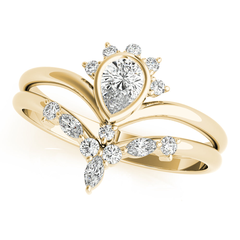 Pear Shape Center Diamond Fashion Ring · 0.45 ct tw