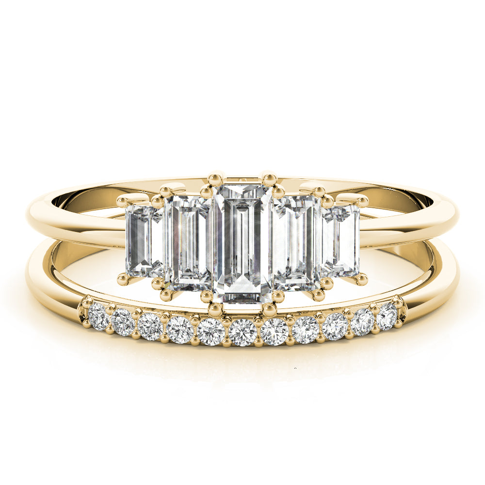 Baguette Round & Straight Diamond Fashion Ring · 0.68 ct tw