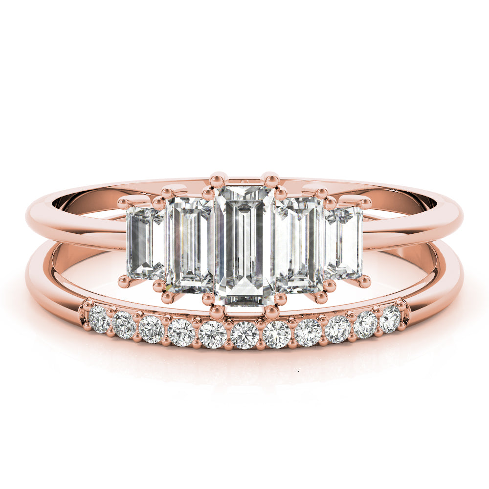 Baguette Round & Straight Diamond Fashion Ring · 0.68 ct tw