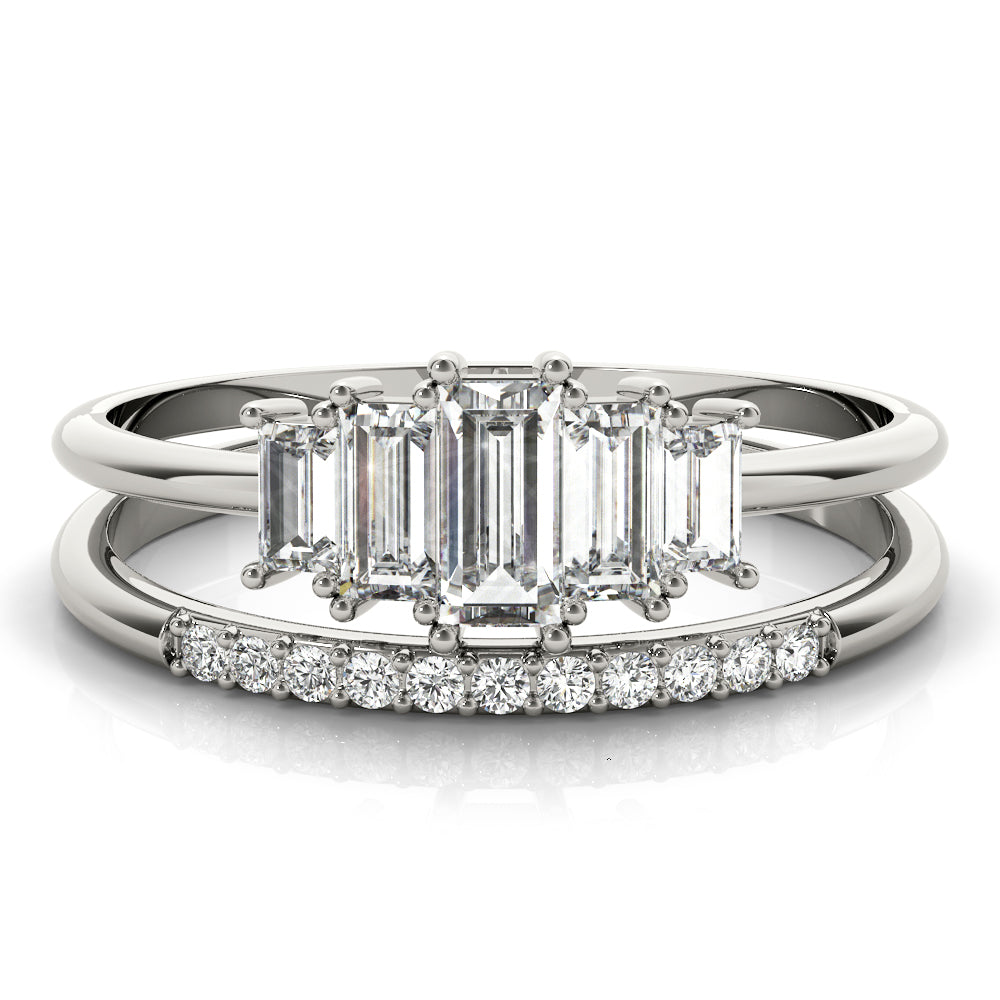 Baguette Round & Straight Diamond Fashion Ring · 0.68 ct tw