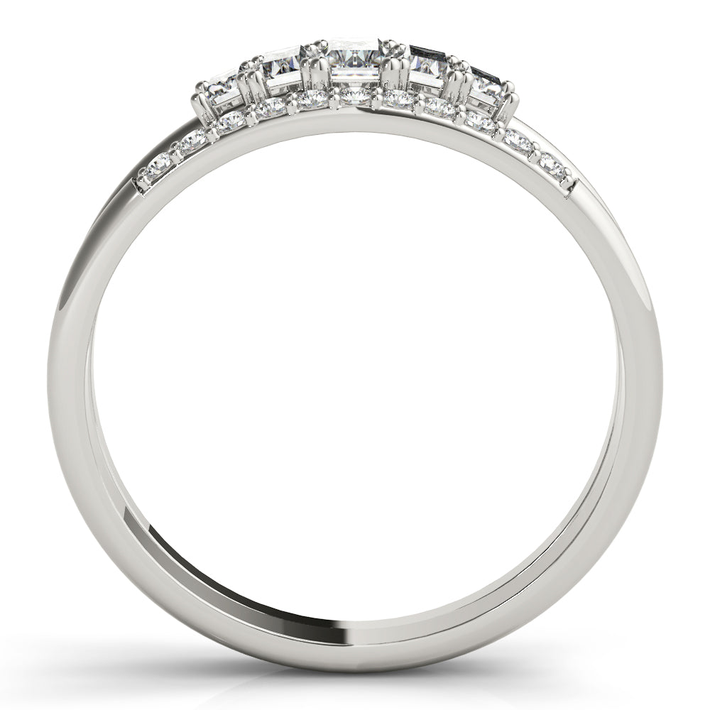 Baguette Round & Straight Diamond Fashion Ring · 0.68 ct tw