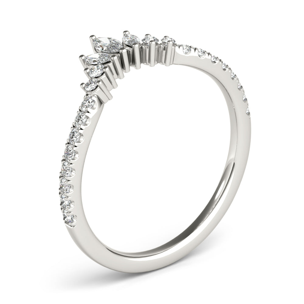 Round Marquise And Diamond Fashion Ring · 0.34 ct tw