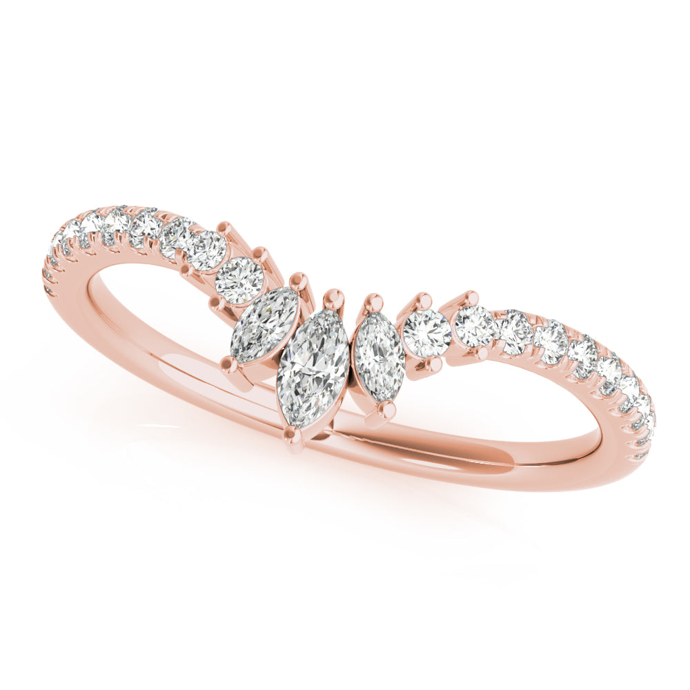 Round Marquise And Diamond Fashion Ring · 0.34 ct tw
