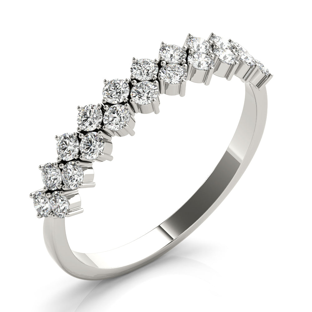 Round Two Row Diamond Band · 0.53 ct tw