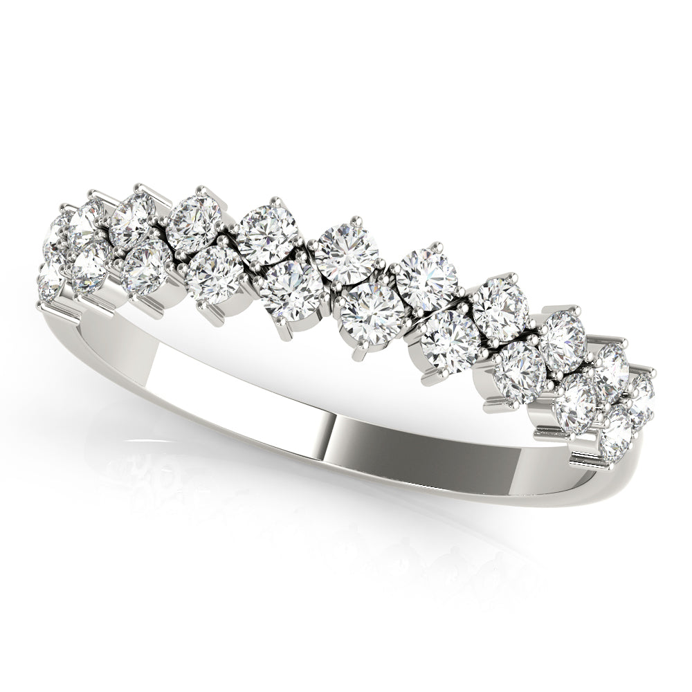 Round Two Row Diamond Band · 0.53 ct tw
