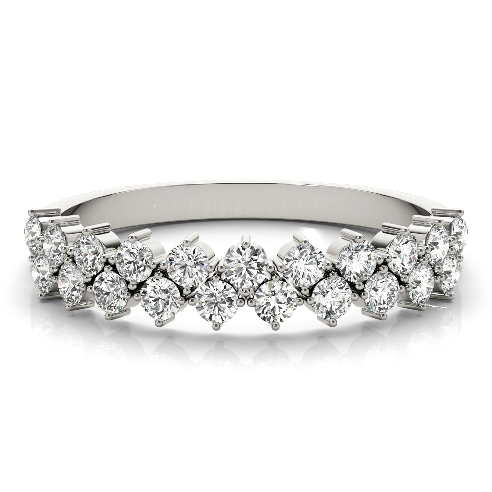 Round Two Row Diamond Band · 0.53 ct tw