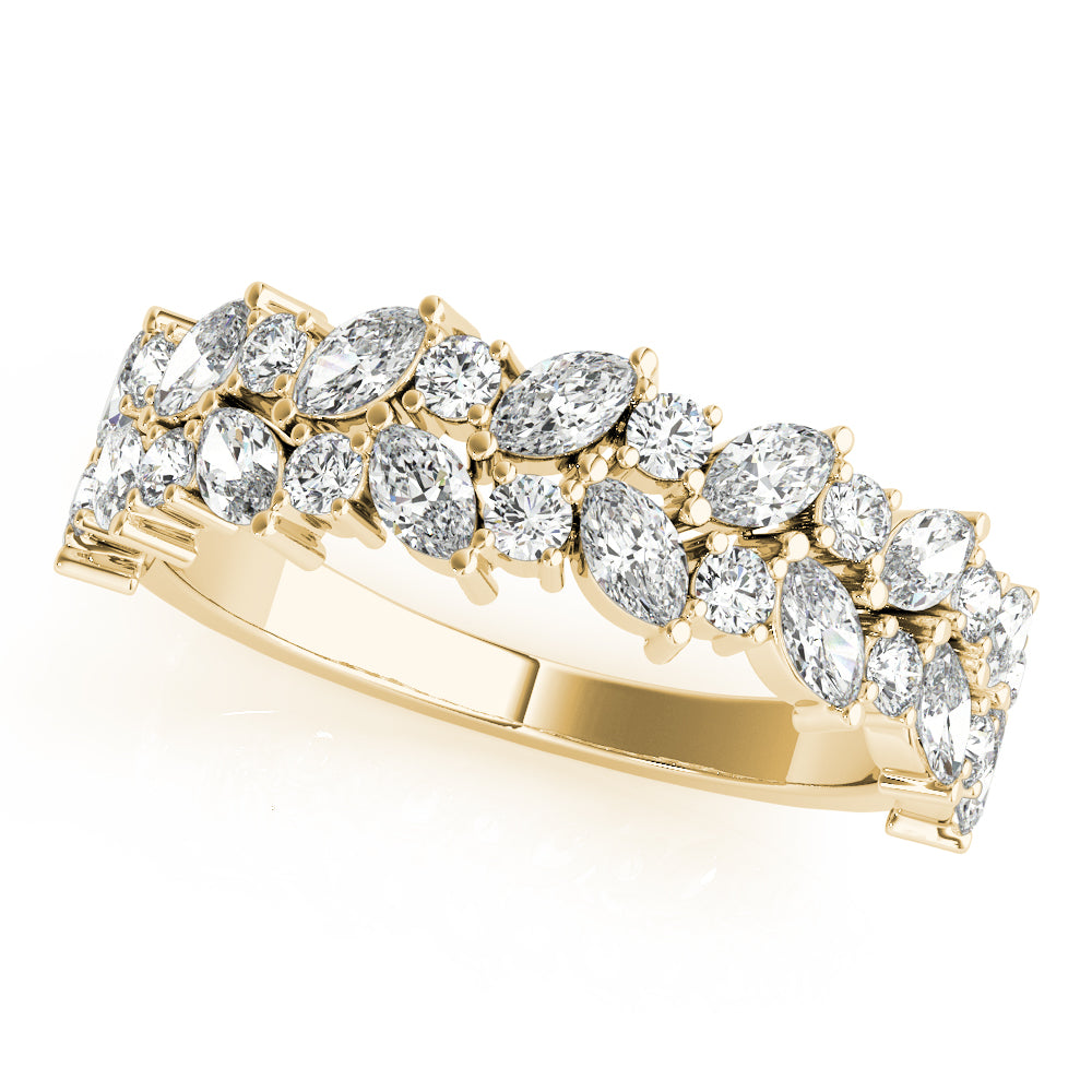 Round Two Row Marquise & Diamond Band · 1.12 ct tw