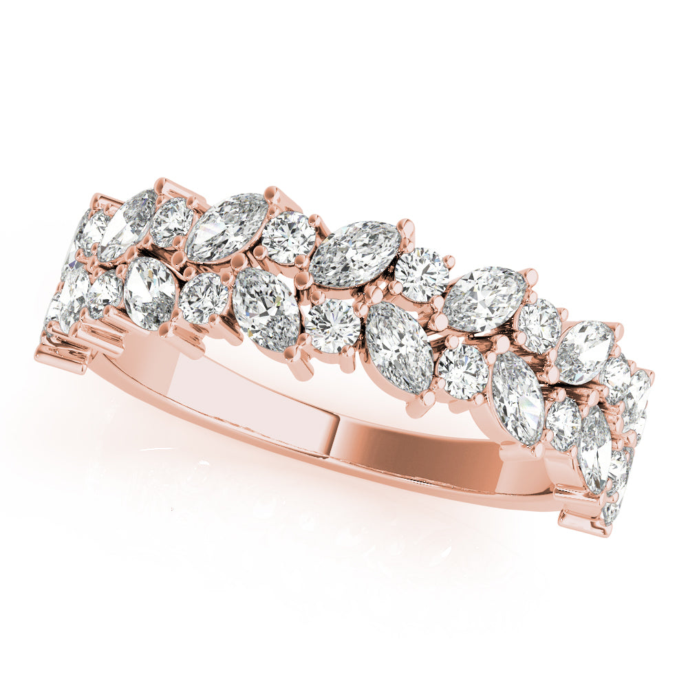 Round Two Row Marquise & Diamond Band · 1.12 ct tw