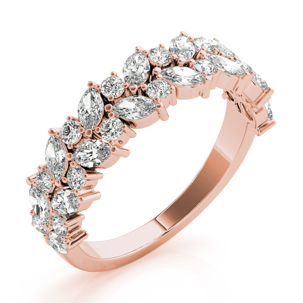 Round Two Row Marquise & Diamond Band · 1.12 ct tw