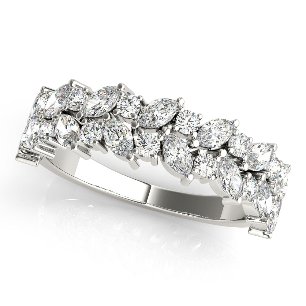 Round Two Row Marquise & Diamond Band · 1.12 ct tw