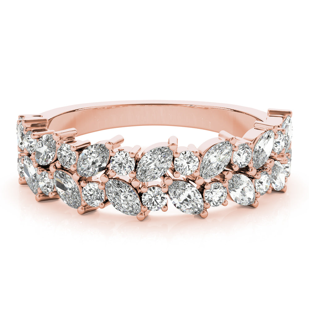 Round Two Row Marquise & Diamond Band · 1.12 ct tw