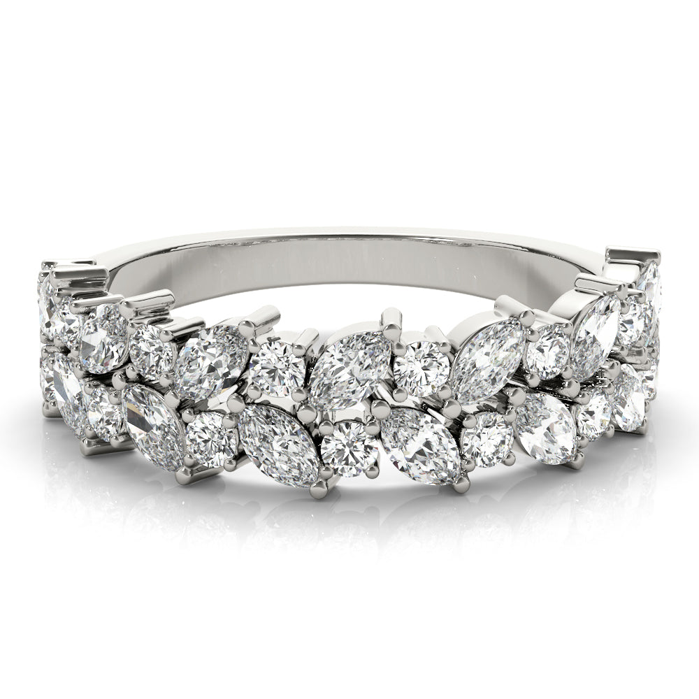 Round Two Row Marquise & Diamond Band · 1.12 ct tw