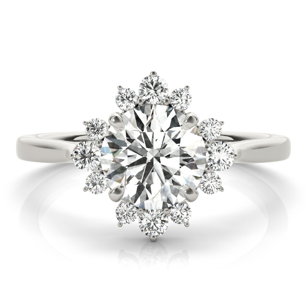 Round For Center Diamond Engagement Ring · 0.88 ct tw