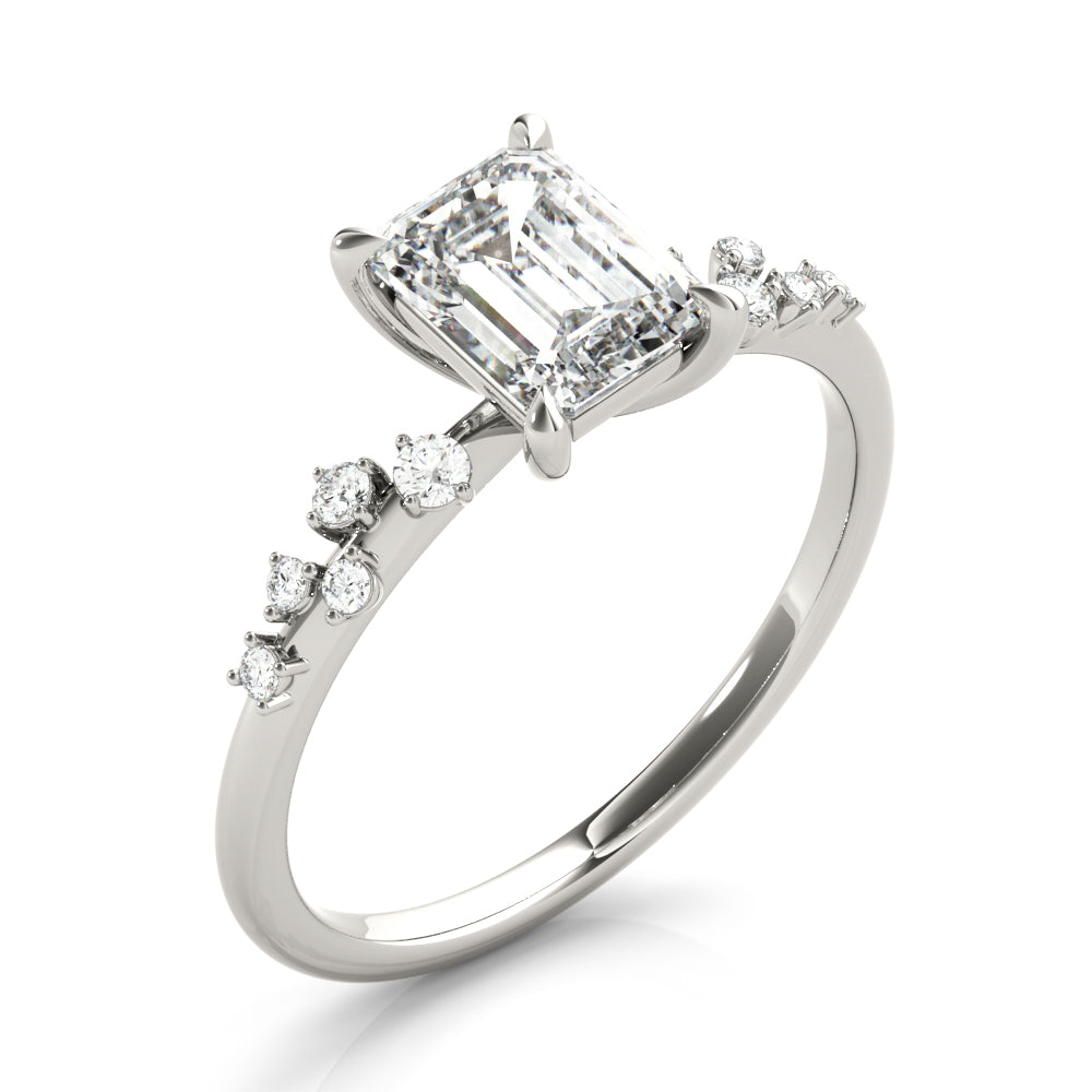 Emerald Cut Center Diamond Engagement Ring · 1.11 ct tw