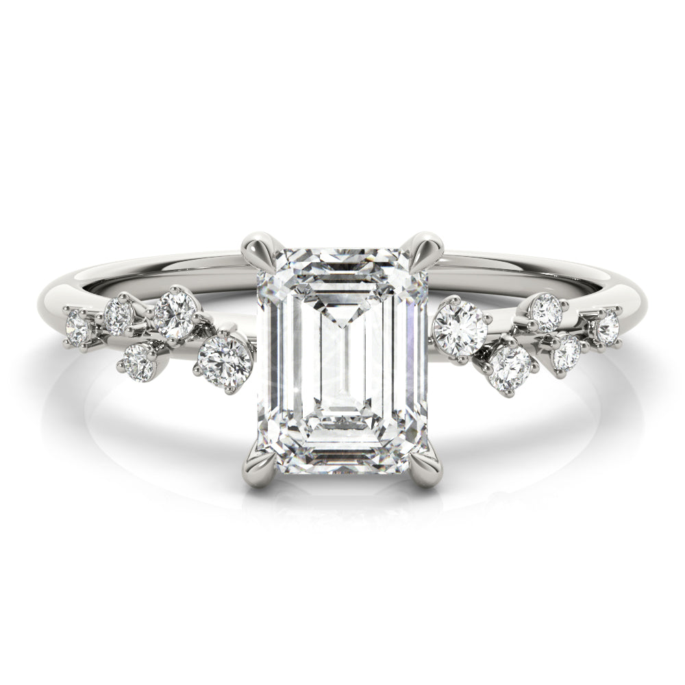 Emerald Cut Center Diamond Engagement Ring · 0.71 ct tw