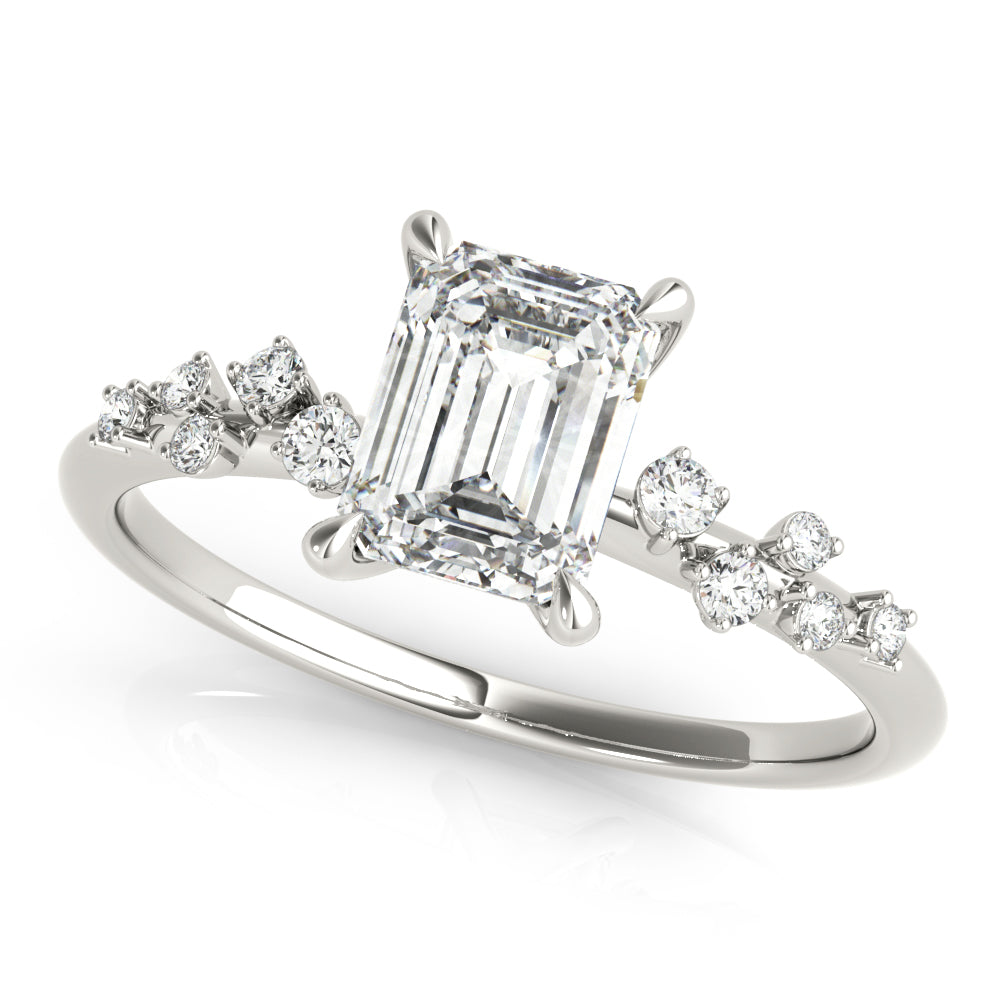 Emerald Cut Center Diamond Engagement Ring · 0.71 ct tw