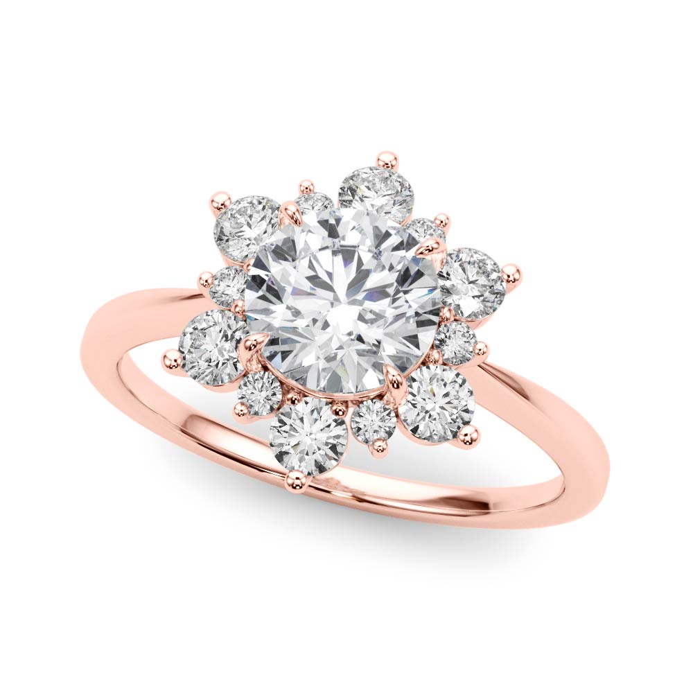 Round Halo Diamond Engagement Ring · 0.76 ct tw