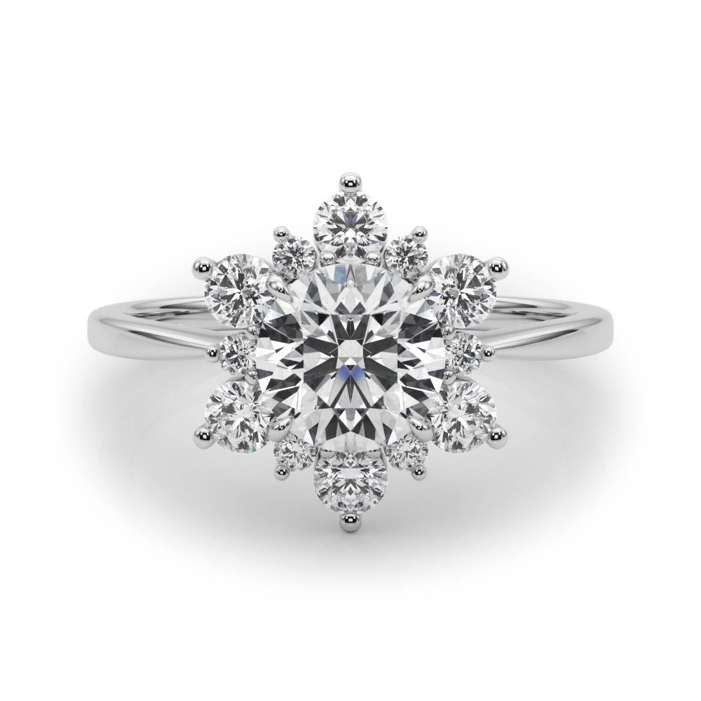 Round Halo Diamond Engagement Ring · 1.48 ct tw