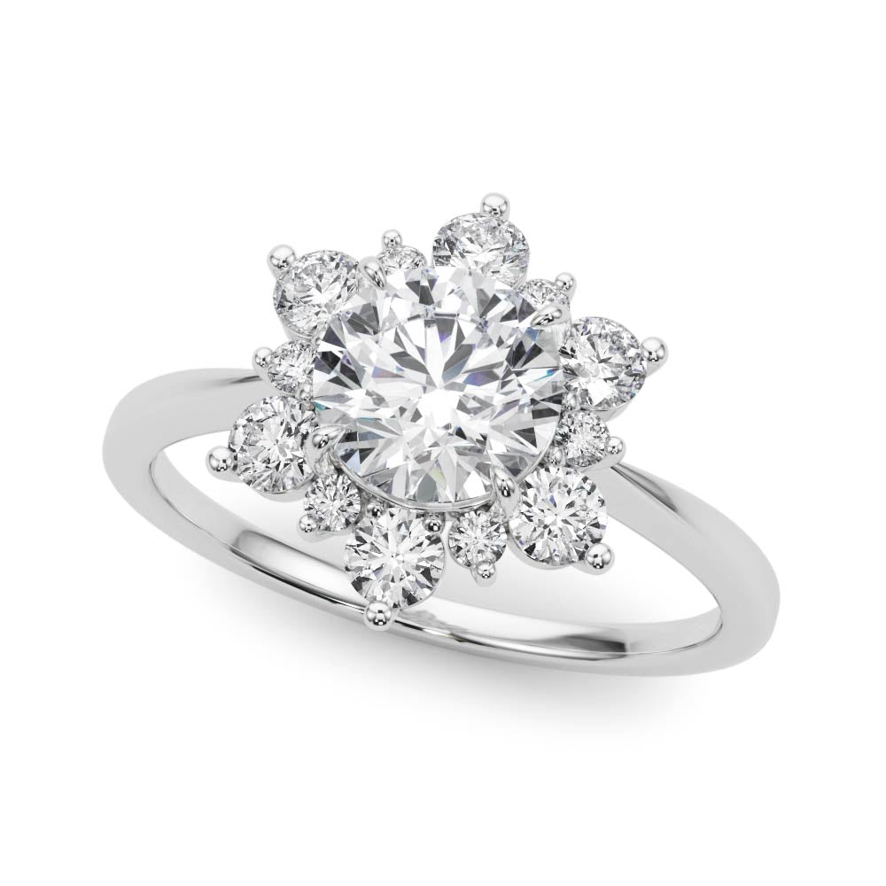 Round Halo Diamond Engagement Ring · 0.76 ct tw