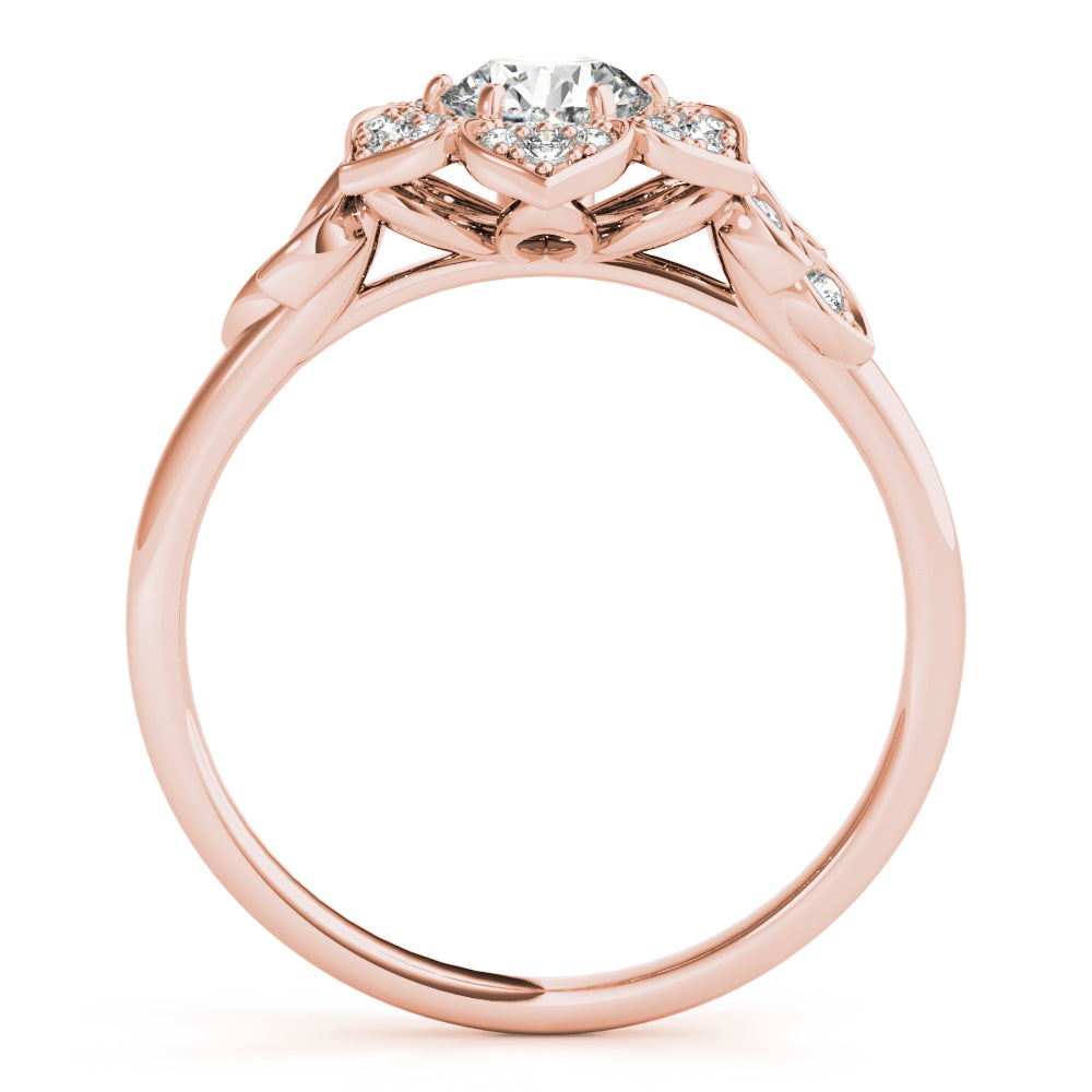 Round Flower Diamond Engagement Ring · 0.73 ct tw