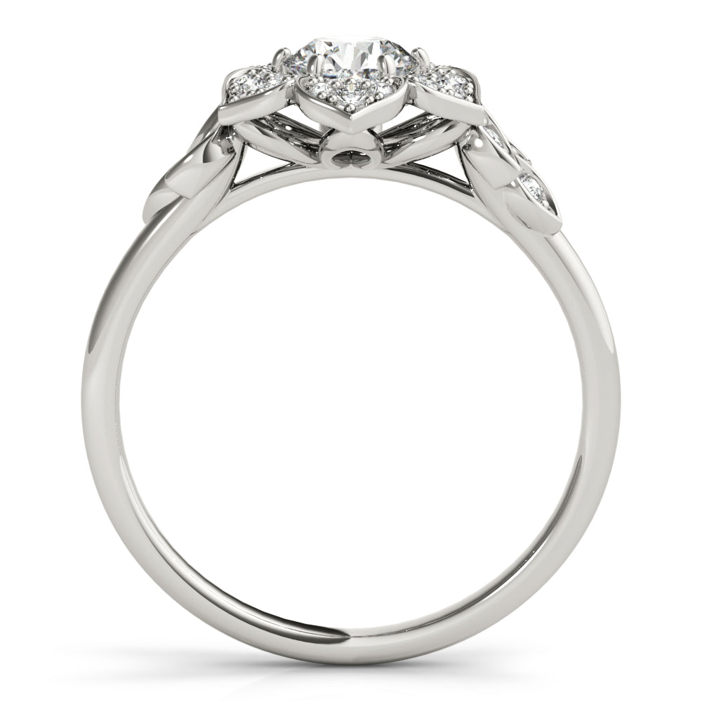 Round Flower Diamond Engagement Ring · 0.73 ct tw