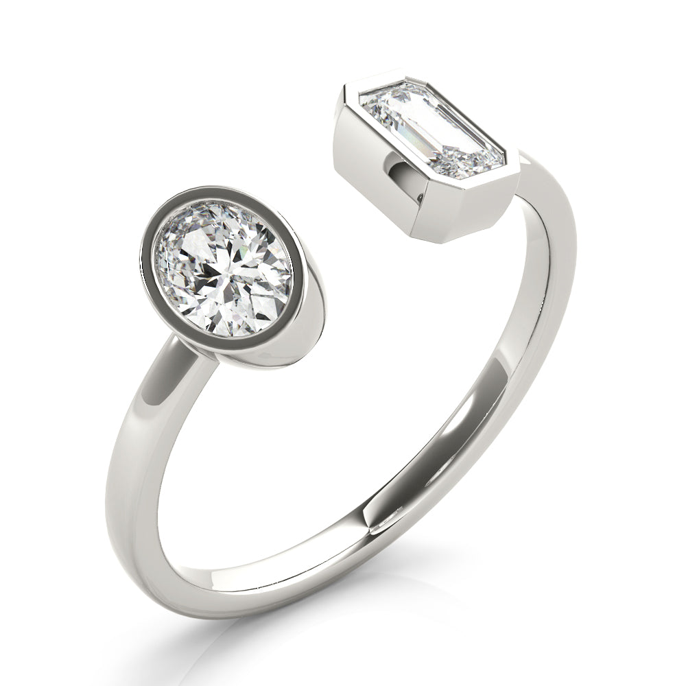 Oval Emerald Diamond Fashion Ring · 0.65 ct tw